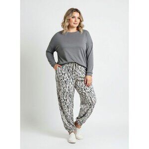 Express High Waisted Super Soft Printed Fleece Lounge Pants XL